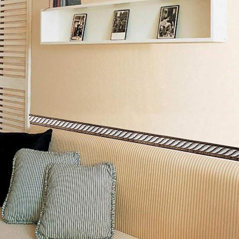 Dundee Deco Wallpaper Border Peel and Stick BD5015 - Faux Victorian White Gold Mauve Rope Abstract Wallpaper Border Retro Design, Roll 33 ft. x 2 in. (10m x 5cm), Self Adhesive - Image 2